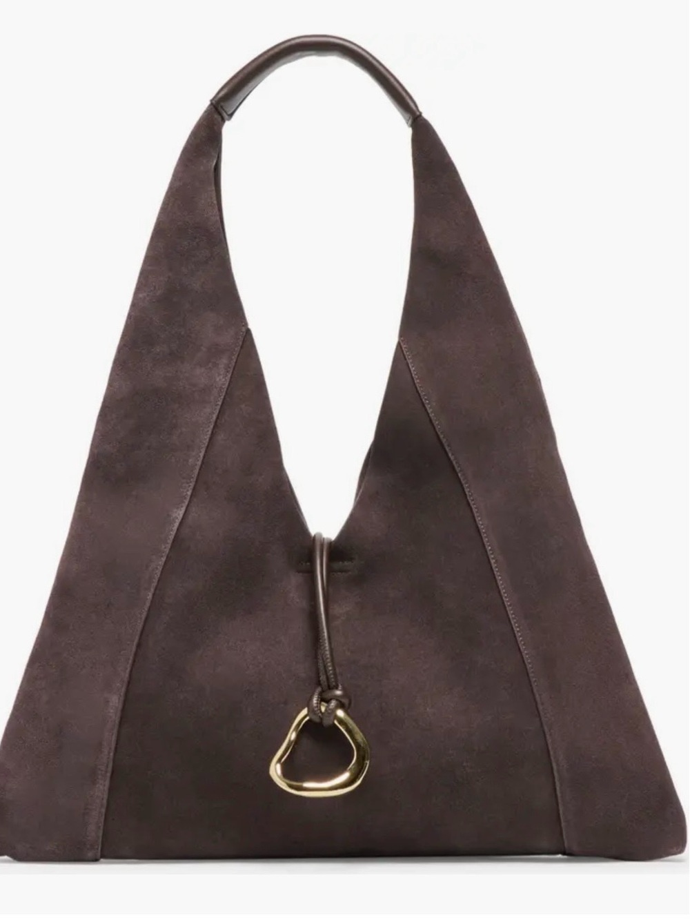 Dolce Vita Malin Brown Suede Hobo Bag with Gold Accent NWT - Picture 3 of 11